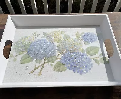 Vintage R2S Spa Melamine Hydrangea Serving Tray Italy Handles 20”x15” • $27.99