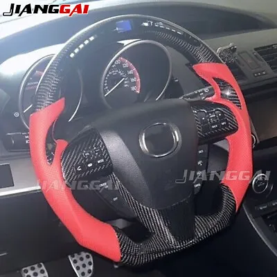 Carbon Fiber LED Sport Steering Wheel For 2010-2013 Mazda 3 Axela With CF Trim • $899