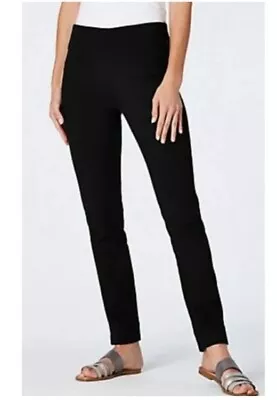 Pure Jill J Jill Slim Leg Pull On Pants Black Pima Cotton/Modal Womens M Petite • $29.90