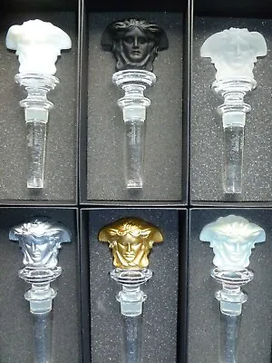 Versace By Rosenthal Wine Bottle Stoppers 6 Glass Stoppers New & Boxed • $367.14