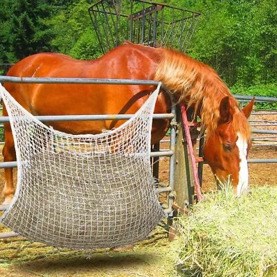 Large Enough Hay Net Bag Soft Horse Feeder Portable Slow Feed Bag • £16.58