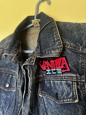 Vanilla Ice Signed Denim Jacket Vintage Size Youth Medium Patch VIP 80s/90s • $58.95