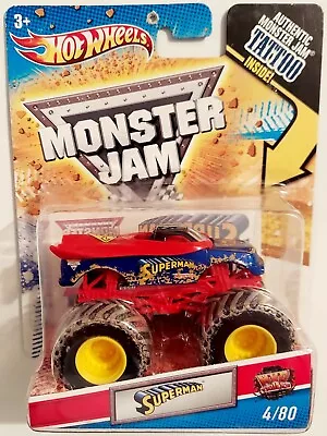 Hot Wheels Monster Jam Mud Collection Truck Superman 4/80 Tattoo Brand New • $15.99