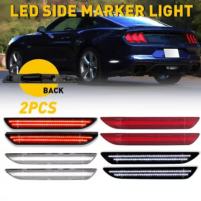 For 2015-2022 Ford Mustang Smoked Red Lens LED Rear Bumper Side Marker Light • $20.99