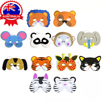 12PCS Funny Kids Cartoon Animal Masks Masquerade Dress-up Props Party Favor Toys • $12.99