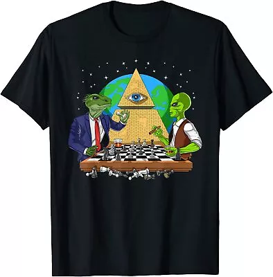 NEW LIMITED Space Aliens Illuminati Masonic Chess Cosmic All Seeing Eye T-Shirt • $21.99