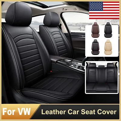 For Volkswagen VW Car Seat Covers Leather 2/5-Seat Front Rear Interior Protector • $87.22