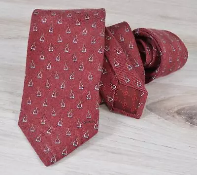 NEW Gucci Men's 358880 Red Woven Wine Glass Print Silk Neck Tie • $83.16