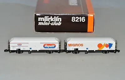 Z Scale Marklin Mini-club 8216 Rapelli And MIGROS Freight Car Set (2 Cars) LNIB • $69