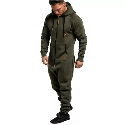 Mens Casual Romper Long Sleeve Playsuit Work Jumpsuit Overalls Cargo Long Pants • $66.54