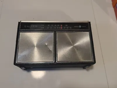 Vintage Philco Black & Silver AM/FM Portable Radio • $17.50