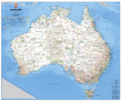 $34.90 • Buy (LAMINATED) MAP OF AUSTRALIA ROAD TERRAIN (75x63cm) GEOGRAPHY PICTURE PRINT ART