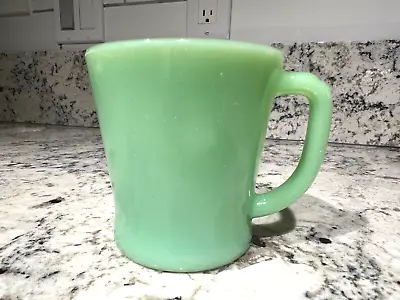 FIRE KING Ware Jadeite D Handle Oven Proof Green Mug Vintage Anchor Hocking Cup • $24