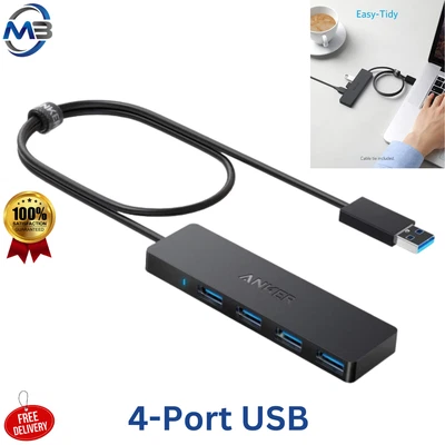 $25.99 • Buy Anker 4-Port USB 3.0 Hub Ultra-Slim Data USB Hub With 2 Ft Extended Cable