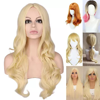 Women Anime Cosplay Wig Long Wave Curly Wig Halloween Party Csotume Wig Props AU • $27.64