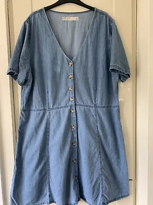 £4.94 • Buy Asos Denim Lovely Blue Summer Dress Size 24 Curves