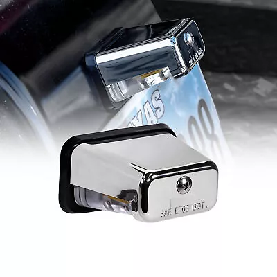 Chrome 12V Stud-Mount DOT LED License Plate Light For Boat Trailer UTV ATV Truck • $9.99