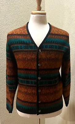 VTG 60s Midnite Sun McGregor Kurt Cobain Mohair Style Sweater Cardigan Men’s M • $38