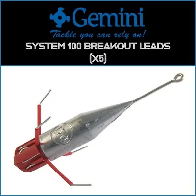 GEMINI SYSTEM 100 BREAKOUT LEADS - ALL SIZES (x5) - NEW - SEA FISHING WEIGHTS • £9