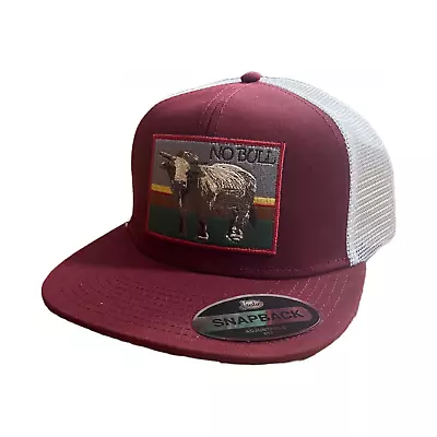 Justin Men's  No Bull  Patch Graphic Maroon Snapback Cap JCBC504 • $29.95