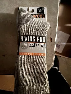 Mens XL King Size  Merino Wool Hiking Socks (80% Wool) Fits Up To 15 Shoe • $9.25