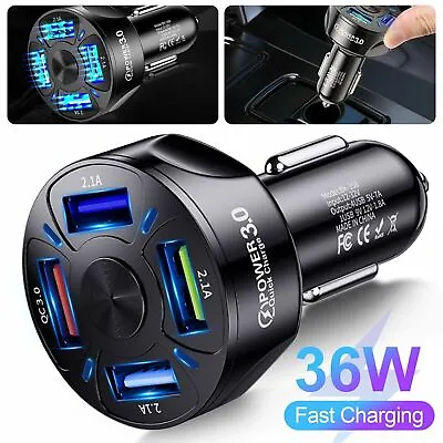 4 USB Port Super Fast Car Charger Adapter For IPhone Samsung Android Cell Phone • $5.95