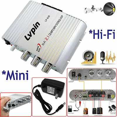 New 2.1 Lvpin Mini Hi-Fi Amplifier Amp Stereo Radio MP3 200W 12V For Car Home • $21.29