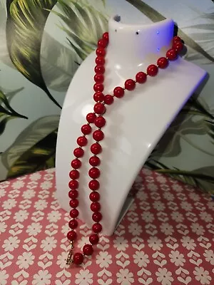 #2146 RED ONYX SIGNED 14/20 (GOLD FILLED) VINTAGE 1965's NECKLACE 22 INCHES • $95
