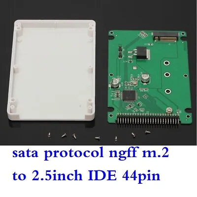 NGFF M.2 SATA Protocol SSD To 2.5 IDE 44pin Converter Adapter With Case White • £11.28