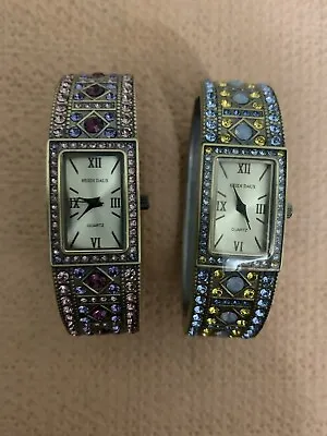 Gorgeous Pair Of Vintage Heidi Daus Woman’s Wristwatches Cuff Bracelets • $59.99