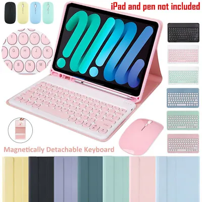 For IPad Mini 6/5/4/3/2/1 Wireless Bluetooth Keyboard Leather Case Cover Mouse • $25.64