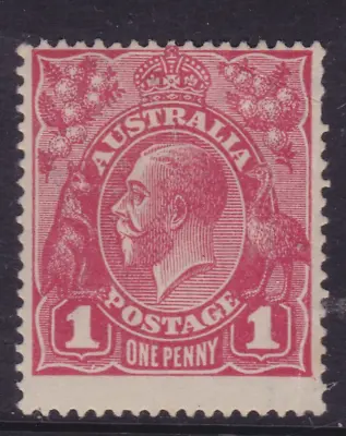 AUSTRALIA KGV 1914 1d Carmine Red SINGLE WMK MINT/MH SG 21 (QA94.2) • $7.15