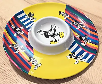 Zak! Designs Disney Mickey Mouse Chip Dip Bowl Bright Fun 90s Style Retro RARE • $44.95