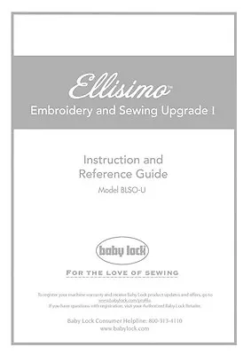 Baby Lock Ellisimo BLSO-U Embroidery Instruction Manual Reprint • $16.95