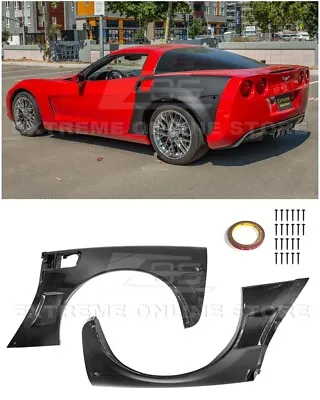 For 05-13 Corvette C6 | ZR1 Style Carbon Fiber Rear Side Wide Body Fender Pair • $31499.98