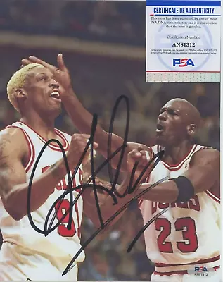 DENNIS RODMAN W/Michael Jordan Signed Auto Photo Picture 8 X 10 PSA DNA Bulls • $99.99