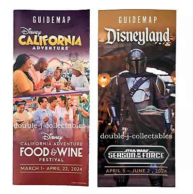 Disneyland & DCA Guide Maps Food Festival Star Wars Force Mandalorian April 2024 • $2.75