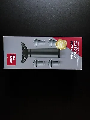 $24.99 • Buy Vacu-Vin Wine Saver With Click Indicator & 4 Stoppers New In Box