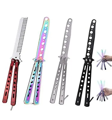 4 Pcs Practice Butterfly Trainer Unsharpened Butterfly Trainer Comb Stainless St • $26.05