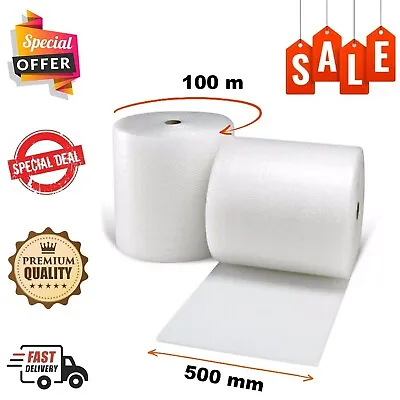 500mm X 100m Bubble Wrap Roll Cushioning Small Bubble Packaging • £9.25