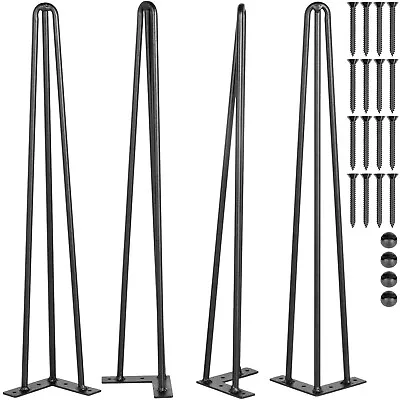VEVOR Hairpin Table Legs 16 To 40in Coffee Table Metal Legs Solid Iron Set Of 4 • $25.39
