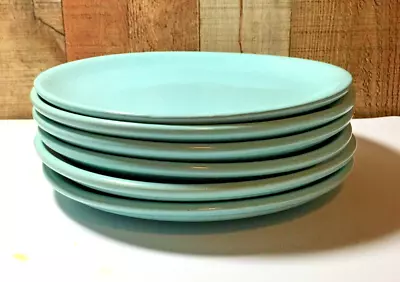 Vintage La Solana Stoneware 10  Dinner Plates Turquoise Blue Earthenware Arizona • $150