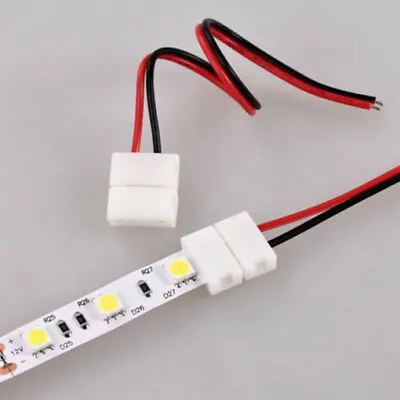 10pcs 2Pin Solderless Connector Clip Wire To 2835 3528 5050 5630 LED Strip Light • $6.99