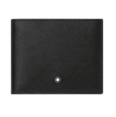 MONTBLANC 113215 Sartorial Bifold Natural Wallet Mens Black Leather Gift • $139