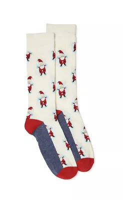 Holiday Time Men's Crew Santa Snow Angel Socks Size 6-12  New Tags • $8.50