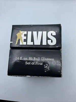Set Of 4 Elvis Elvis Presley Signature Series 14 Fl Oz Hi-Ball Glasses For Your • $29.87