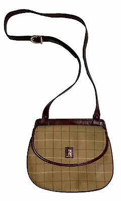 Vintage Burberry 2 Sided Cross Body Bag With Check Pattern. Adjustable Strap.  • $102