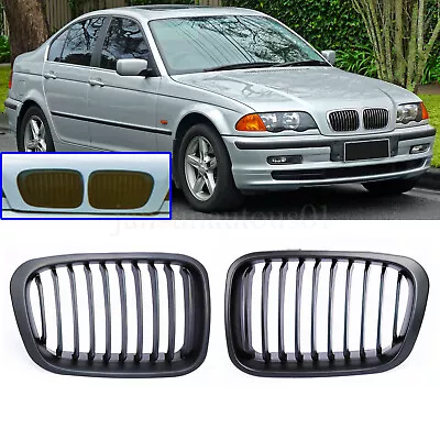 Matte Black Front Kidney Grill Grille For 1998-2001 BMW E46 3 Series 4Door Sedan • $24.95