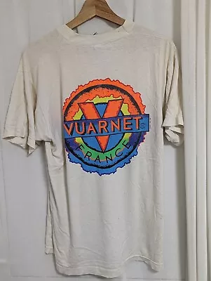 Vintage Vuarnet Graphic Print T Shirt Single Stitch Size L White Back Print • $37.32