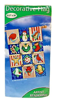 Christmas Collage Decorative Flag 25.5”X38” Artist Rendering Janet Amendola E10 • $7.99